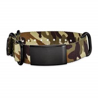Stainless Steel Brushed Blk IP Brown Camo Fabric Adjustable ID Bracelet view 4