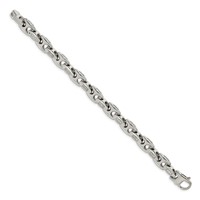 Chisel Stainless Steel Polished Bracelet with CZ, 9" view 2