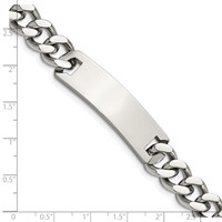Chisel Stainless Steel Polished Curb Chain ID Bracelet, 7.75" view 5