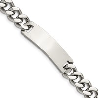 Chisel Stainless Steel Polished Curb Chain ID Bracelet, 7.75" view 1