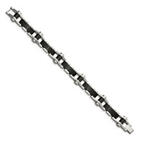 Chisel Stainless Steel Polished Black IP-plated Bracelet - 8in view 2