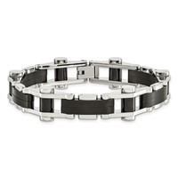 Chisel Stainless Steel Polished Black IP-plated Bracelet - 8in view 3