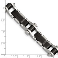 Chisel Stainless Steel Polished Black IP-plated Bracelet - 8in view 4