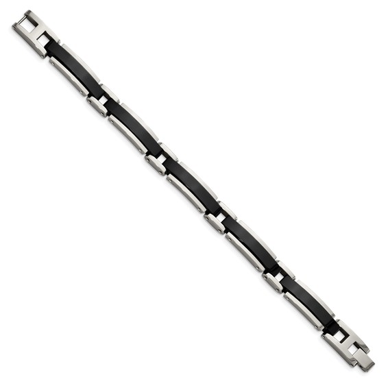 Chisel Stainless Steel Polished Black IP-plated 8.5 inch Link Bracelet