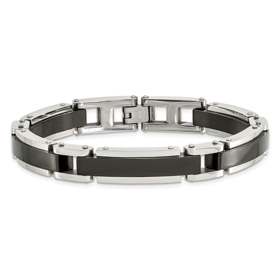 Chisel Stainless Steel Polished Black IP-plated 8.5 inch Link Bracelet