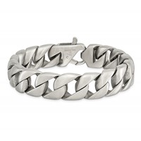 Chisel Stainless Steel Brushed Curb Bracelet, 8.5" view 3