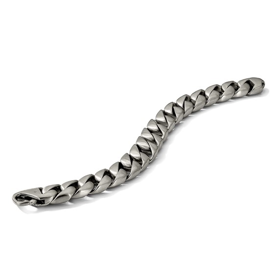 Chisel Stainless Steel Brushed 8.5 inch Curb Bracelet