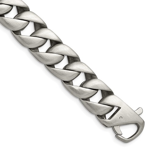 Chisel Stainless Steel Brushed Curb Bracelet, 8.5"