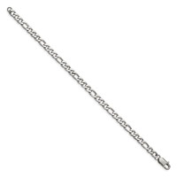 Chisel Stainless Steel Polished Figaro Bracelet - 9in view 2