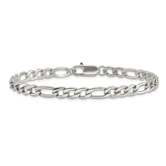 Stainless Steel Figaro Chain Bracelet