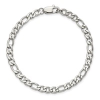 Chisel Stainless Steel Polished Figaro Bracelet - 9in view 5
