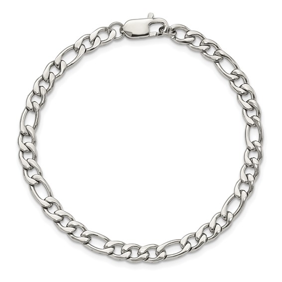 Stainless Steel Figaro Chain Bracelet