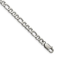 Chisel Stainless Steel Polished Figaro Bracelet - 9in view 1
