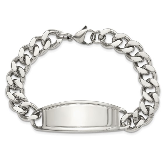 Chisel Stainless Steel Polished Curb Chain 8.5 inch ID Bracelet