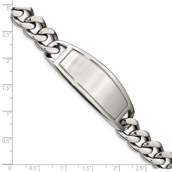 Chisel Stainless Steel Polished Curb Chain 8.5 inch ID Bracelet