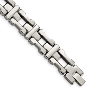 Chisel Stainless Steel Polished 8.5 inch Open Corss Link Bracelet