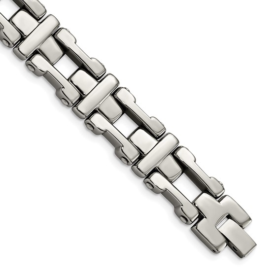 Chisel Stainless Steel Polished 8.5 inch Open Corss Link Bracelet