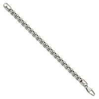 Chisel Stainless Steel Polished Rounded Box Bracelet, 9" view 2