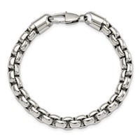 Chisel Stainless Steel Polished Rounded Box Bracelet, 9" view 4