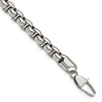 Chisel Stainless Steel Polished Rounded Box Bracelet, 9" view 1