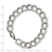 Chisel Stainless Steel Polished and Textured Link Bracelet, 8" view 5