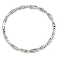 Chisel Stainless Steel Polished Criss Cross Hinged Bangle view 3