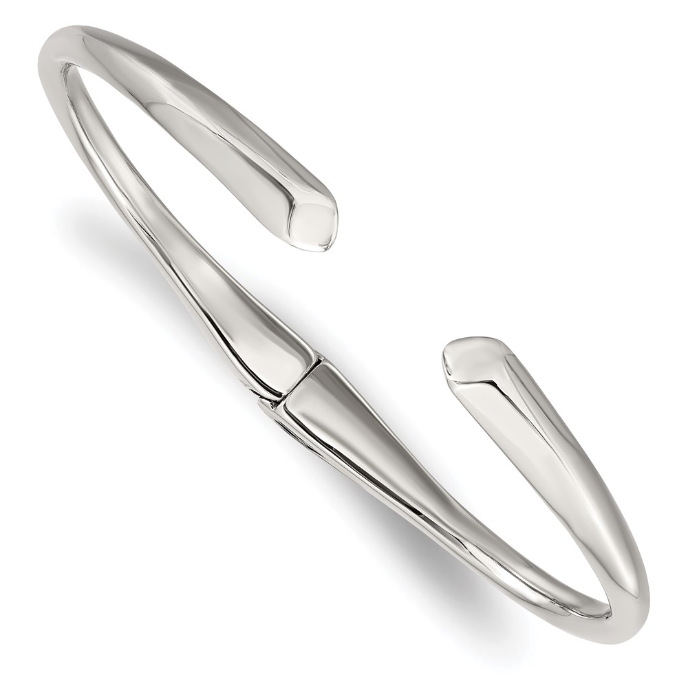 Stainless Steel Polished Hinged Cuff Bangle