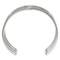 Stainless Steel Polished CZ Cuff Bangle view 3