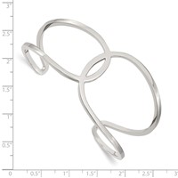 Stainless Steel Polished Cuff Bangle view 4