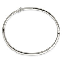 Chisel Stainless Steel Polished Sideways Cross Hinged Bangle view 3
