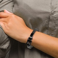 Stainless Steel Brushed Black IP-plated Buckle Hinged Bangle view 3