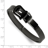 Stainless Steel Brushed Black IP-plated Buckle Hinged Bangle view 2