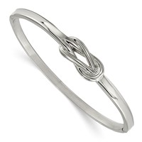 Stainless Steel Polished Knot Hinged Bangle view 1