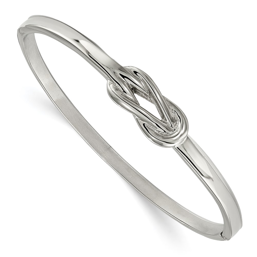Stainless Steel Polished Knot Hinged Bangle
