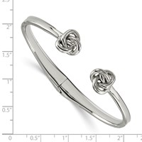 Chisel Stainless Steel Polished Knot Hinged Cuff Bangle view 2