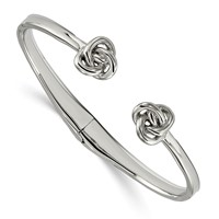Chisel Stainless Steel Polished Knot Hinged Cuff Bangle view 1
