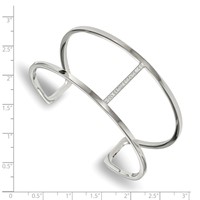 Chisel Stainless Steel Polished Bangle with Preciosa Crystal Cuff view 2