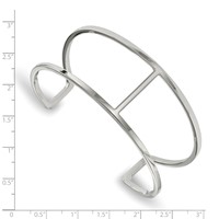 Chisel Stainless Steel Polished Cuff Bangle view 2