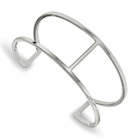 Chisel Stainless Steel Polished Cuff Bangle view 1