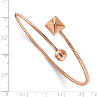 Stainless Steel Polished Rose IP-plated Flexible Bangle view 2