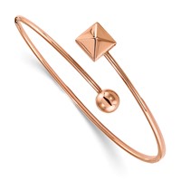 Stainless Steel Polished Rose IP-plated Flexible Bangle view 1