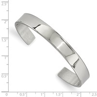 Chisel Stainless Steel Polished 9mm Cuff Bangle view 2