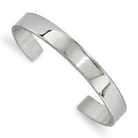 Chisel Stainless Steel Polished 9mm Cuff Bangle view 1