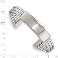 Chisel Stainless Steel Polished Engraveable ID Cuff Bangle view 2