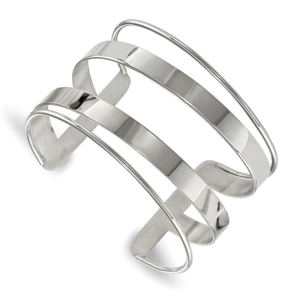 Stainless Steel Polished 45mm Cuff Bangle