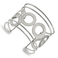 Stainless Steel Polished Circle Design 50mm Cuff Bangle view 1