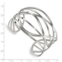 Chisel Stainless Steel Polished Cuff Bangle view 2