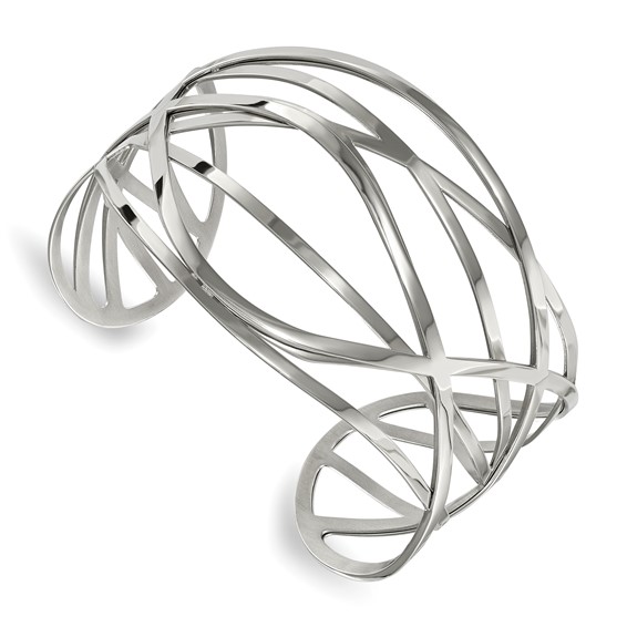 Chisel Stainless Steel Polished Cuff Bangle