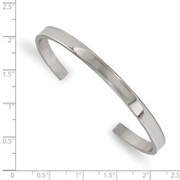 Chisel Stainless Steel Polished 5mm Cuff Bangle view 2