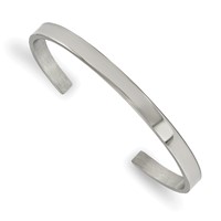 Chisel Stainless Steel Polished 5mm Cuff Bangle view 1